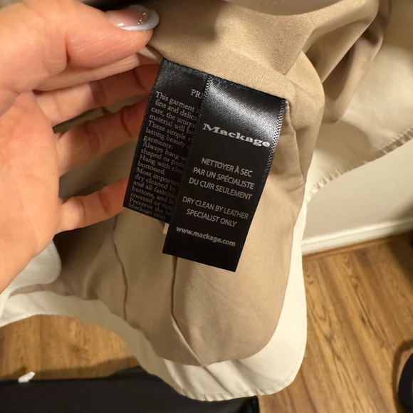 Mackage Cream Double-Breasted Trench Coat - Picture 6 of 7